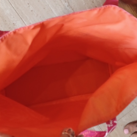 Lilly Pulitzer for Estee Lauder Pink/Orange Sand Dollar Design Print Tote - Picture 7 of 7
